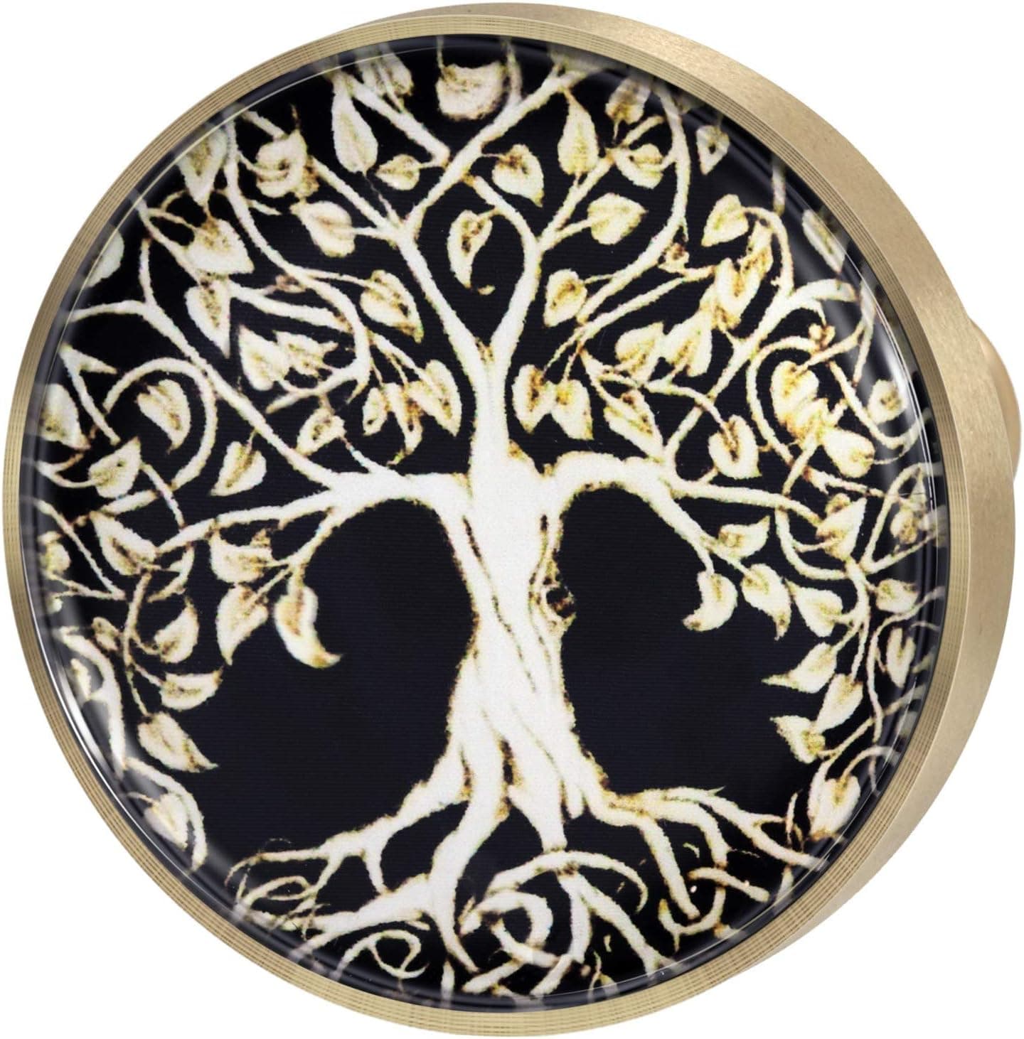 Yatming 4 PC Tree of Life Crystal Glass Cabinet Knobs, Decorative Drawer Handles Pulls for Home Office
