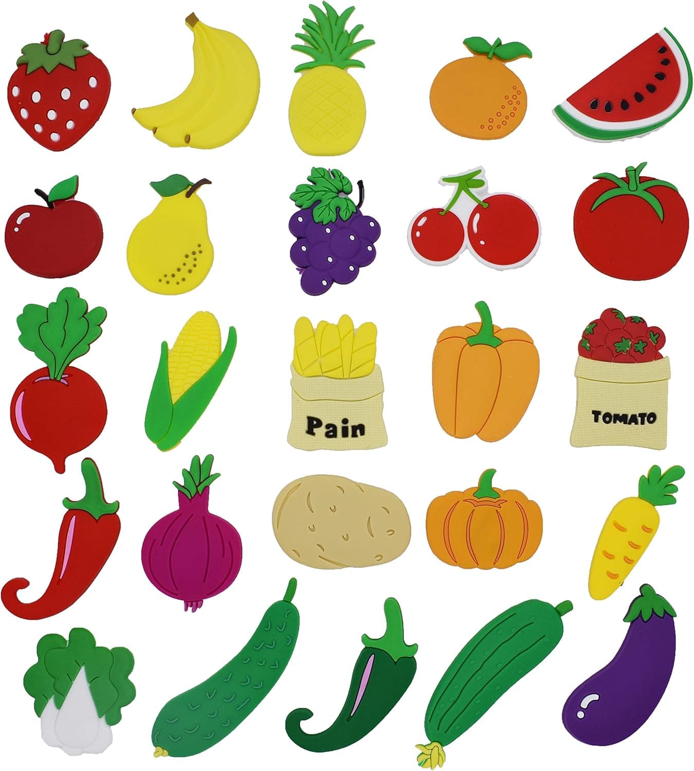 XHAOYEAHX Cute Fruits Vegetables Stereo Refrigerator Fridge Magnets for Kids Activity Home Decoration Stickers a Set of 25 Pieces
