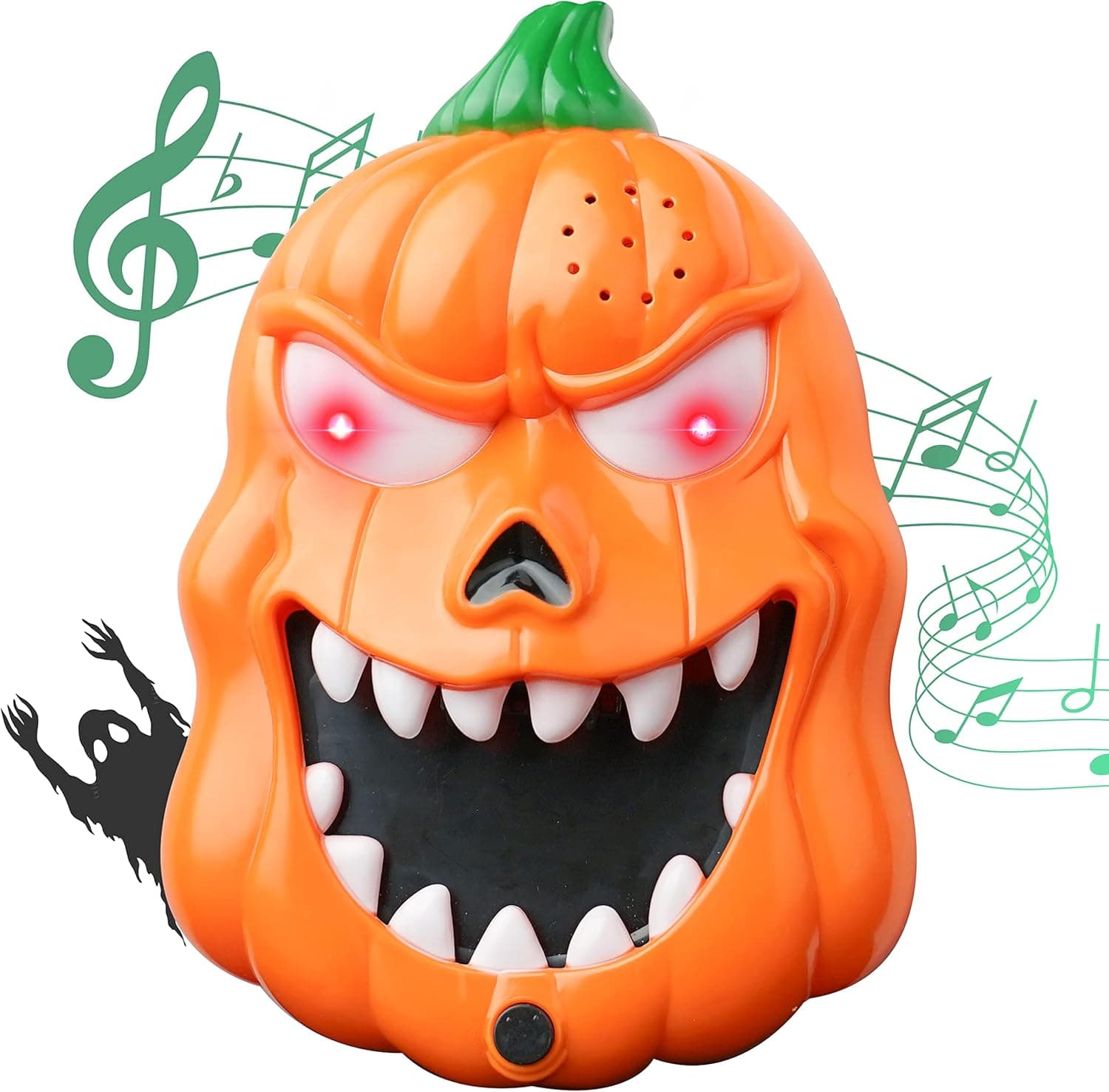 Halloween Decoration- Bellochiddo Halloween Pumpkin Doorbell Decoration Halloween Decorations Outdoor Indoor Decor with Scary Spider Haunted House Gift for Kids or Adults Halloween Party Prop