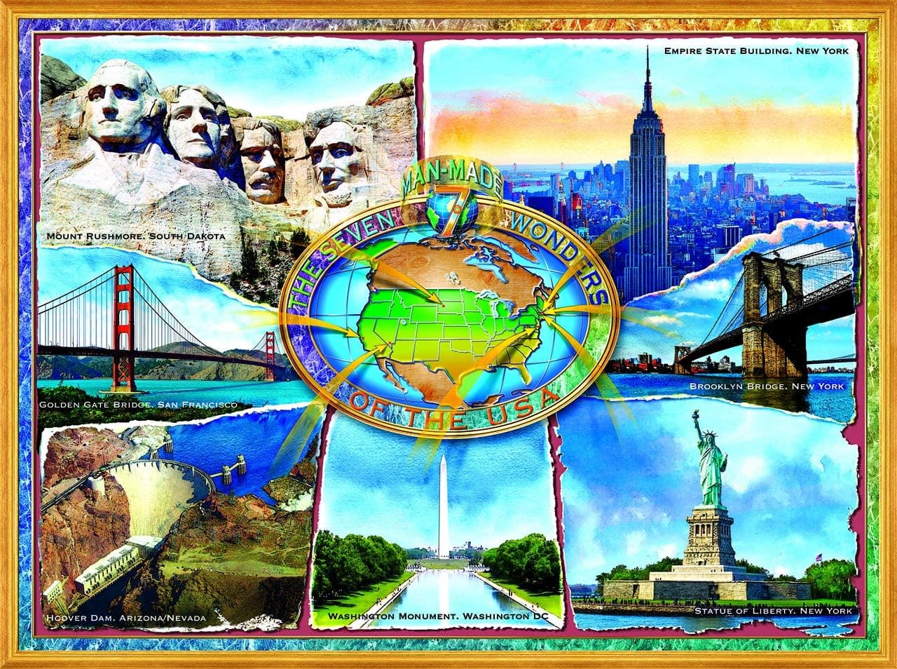 The 7 Manmade Wonders of The U.S.A. 1000 Piece Jigsaw Puzzle by SunsOut
