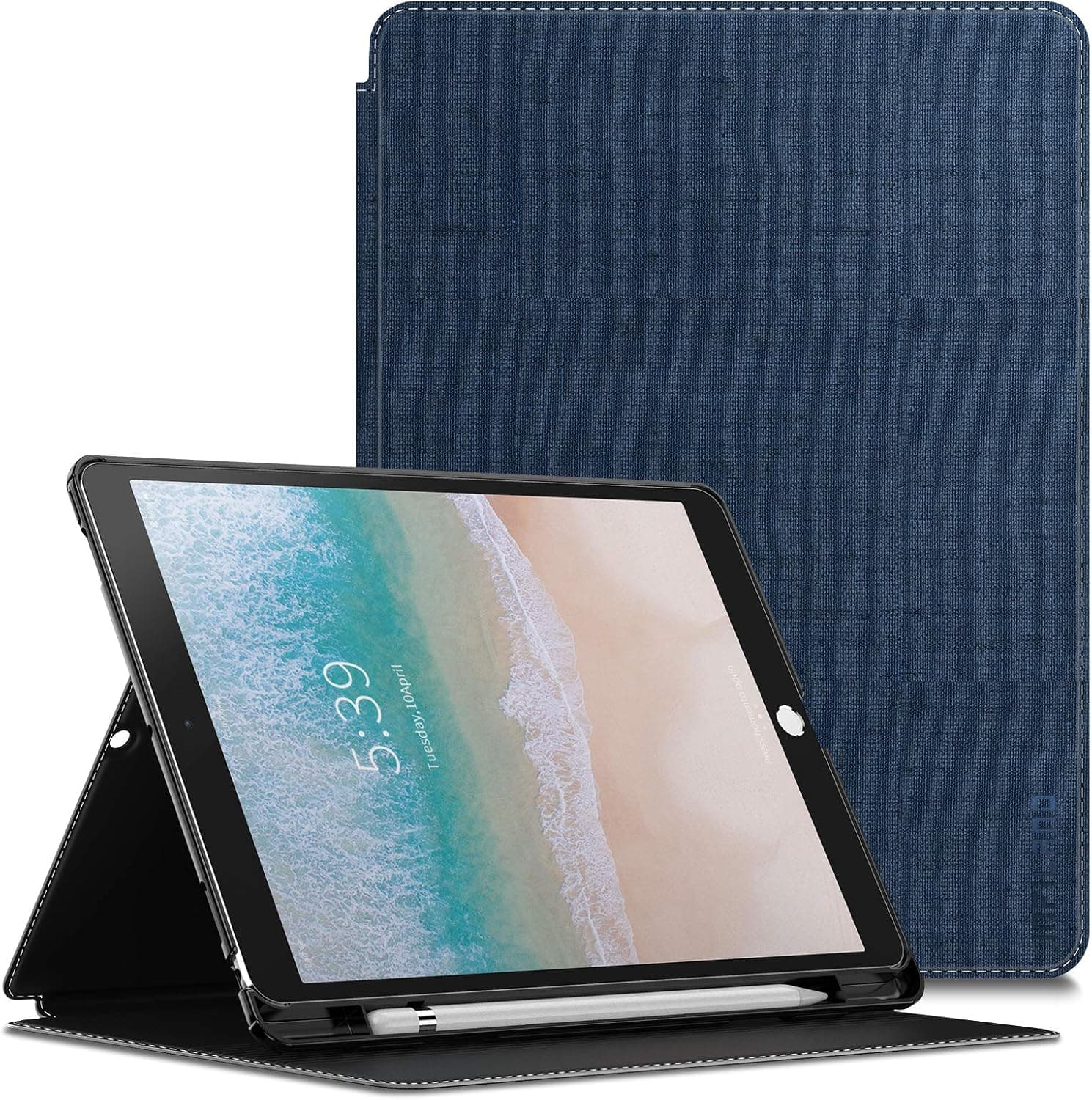 Infiland Case for New iPad Air (3rd Gen) 10.5" 2019 / iPad Pro 10.5 2017, Multiple Angles Stand Case with Bulit-in Apple Pencil Holder Slot, Fit 10.5 inch iPad (Auto Wake/Sleep), Navy