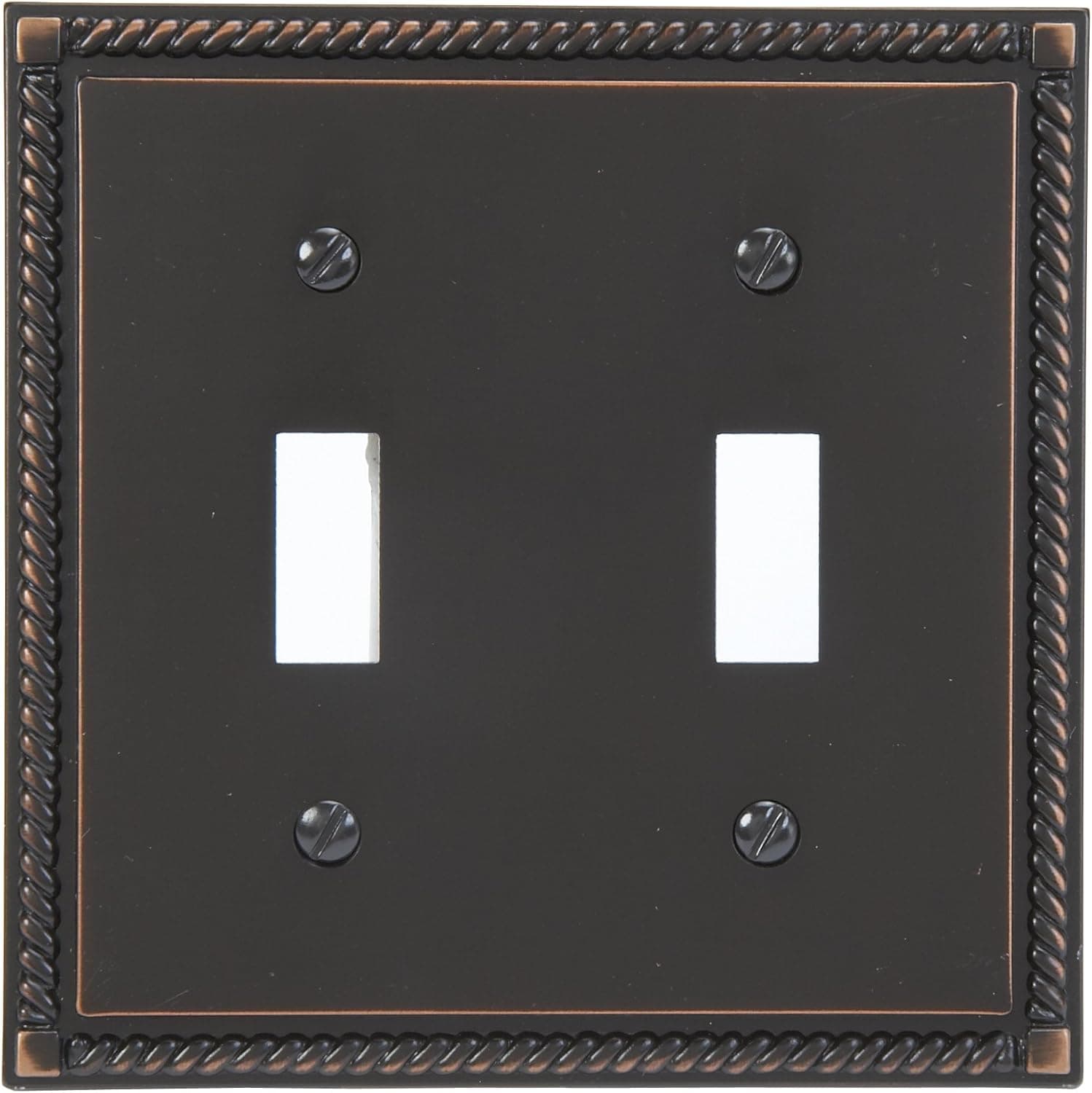 AMERELLE 54TTVB Georgian Double Toggle Cast Metal Wallplate in Aged Bronze