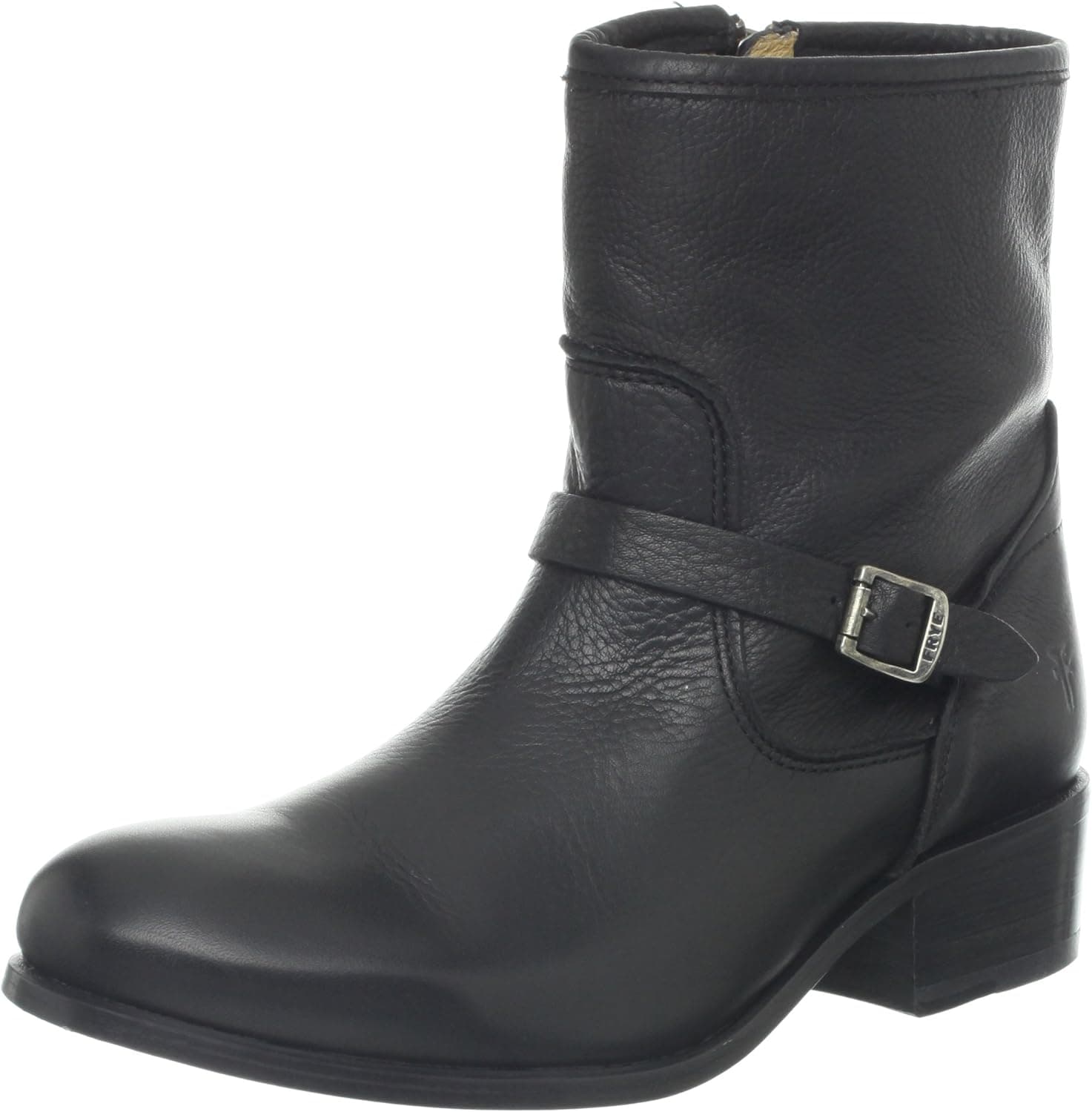 FRYE Women's Lynn Strap Short Boot, Black, 7.5 M US