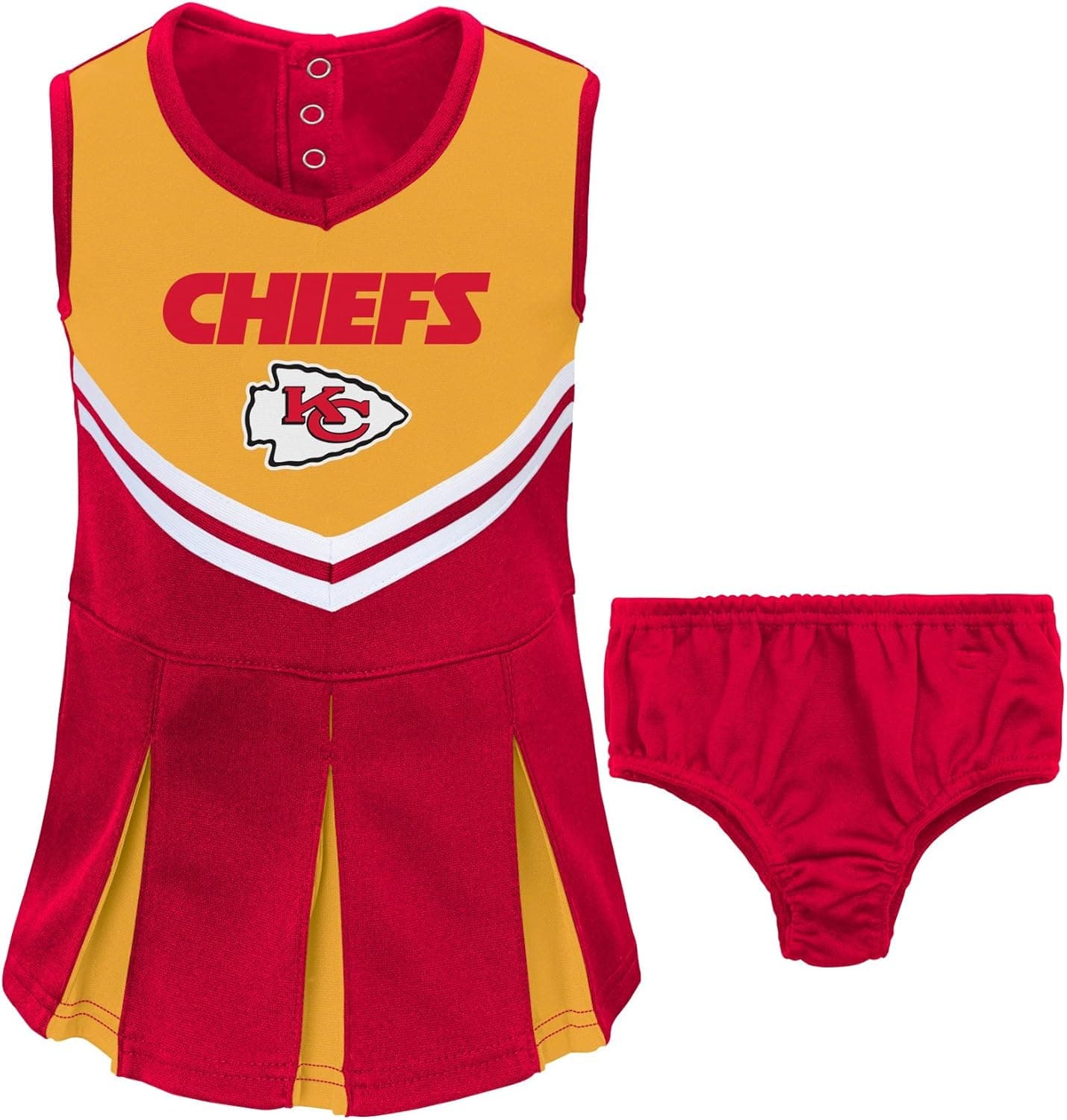 NFL Kansas City Chiefs Girl's Toddler Two Piece Cheerleader Outfit