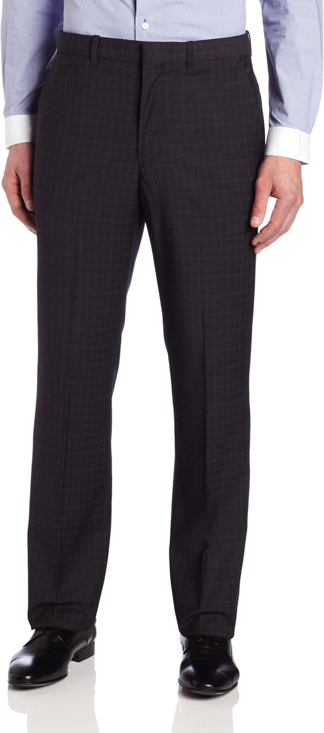 Perry Ellis Men's Travel Luxe Modern Fit Check Pant