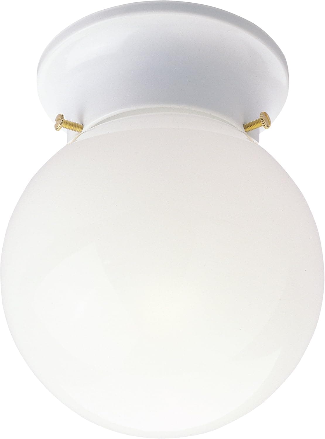 Westinghouse Lighting 6620900 One-Light Flush-Mount Interior Ceiling Fixture, White Finish with White Glass Globe