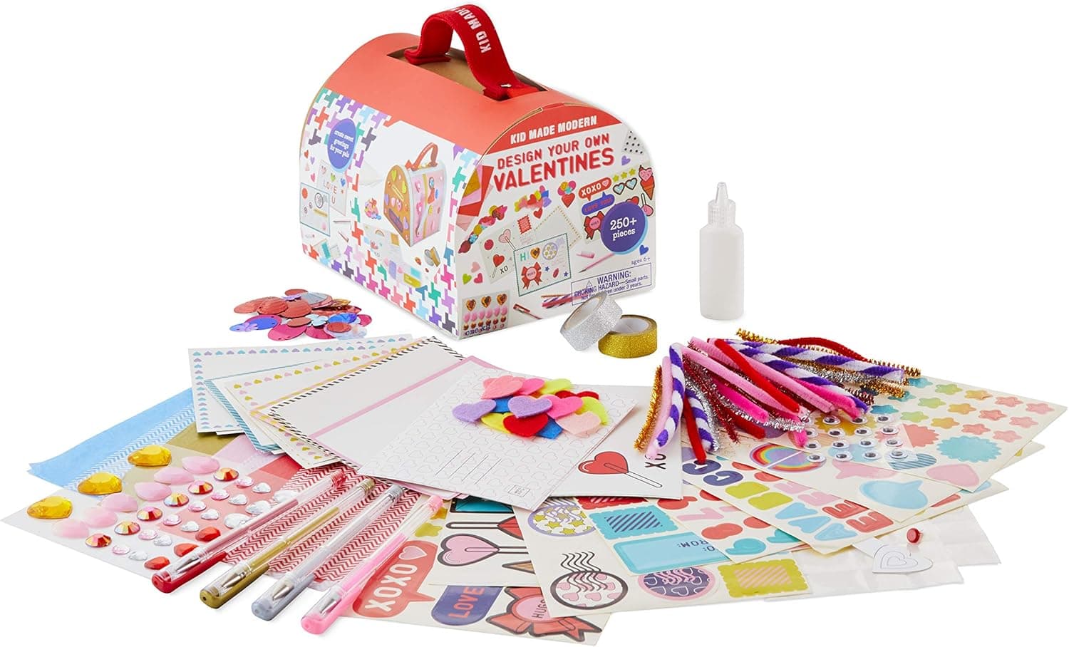 Kits for Kids - Kid Made Modern Design Your Own Valentines Kit - 24 DIY Valentine's Day Cards
