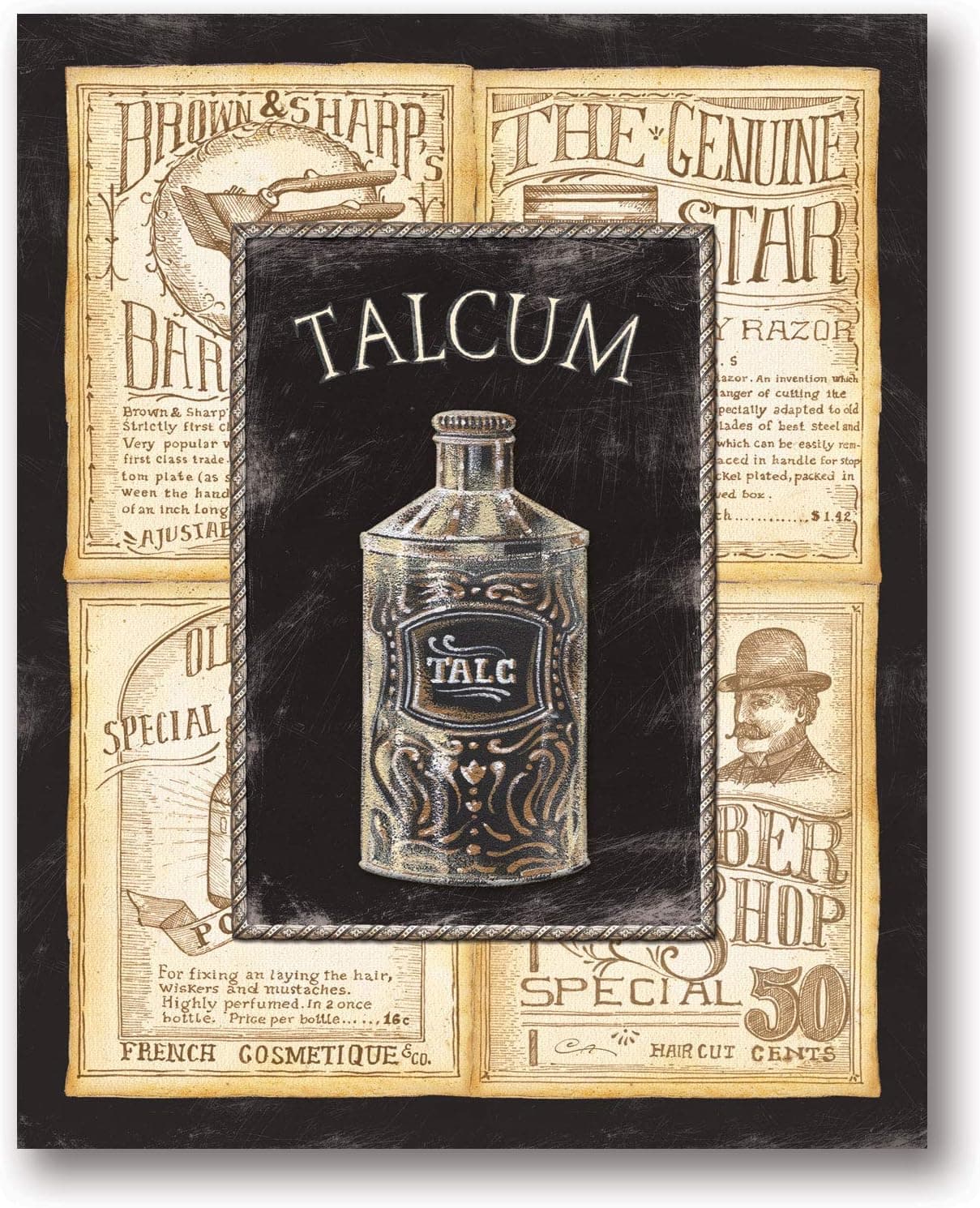 Posterartnow Grooming Talcum Bed & Bath Vintage Shaving Advertisement Beautiful Bathroom Bedroom Decoration 8X10 by PosterArtNow