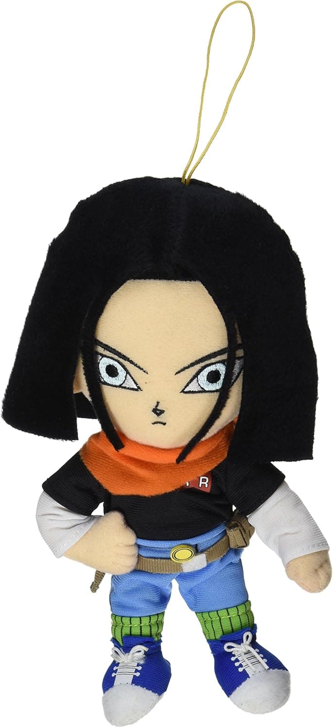 GE Animation GE-52718 Dragon Ball Z 8" Android #17 Black Hair Stuffed Plush