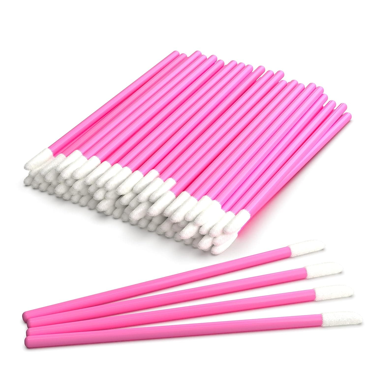 Stelone 100 Disposable Lip Brushes, Lipstick & Lip Gloss Applicators Lint Free Lip Wands for Makeup