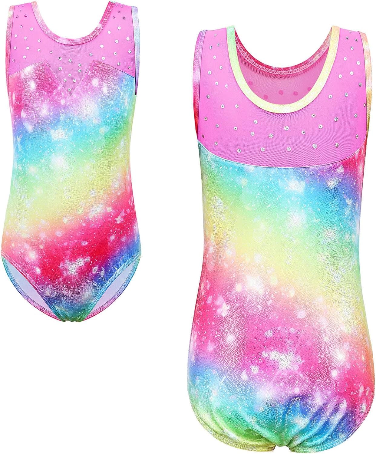 Leotard for Girls Gymnastics Hollow Back One-Piece Sparkly Diamond Ballet Dancewear Outfit Little Girls Leotard