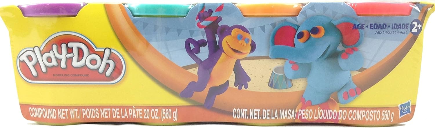 Play-Doh 4-Pack of Colors 20oz - Purple, Teal, Orange & Pink