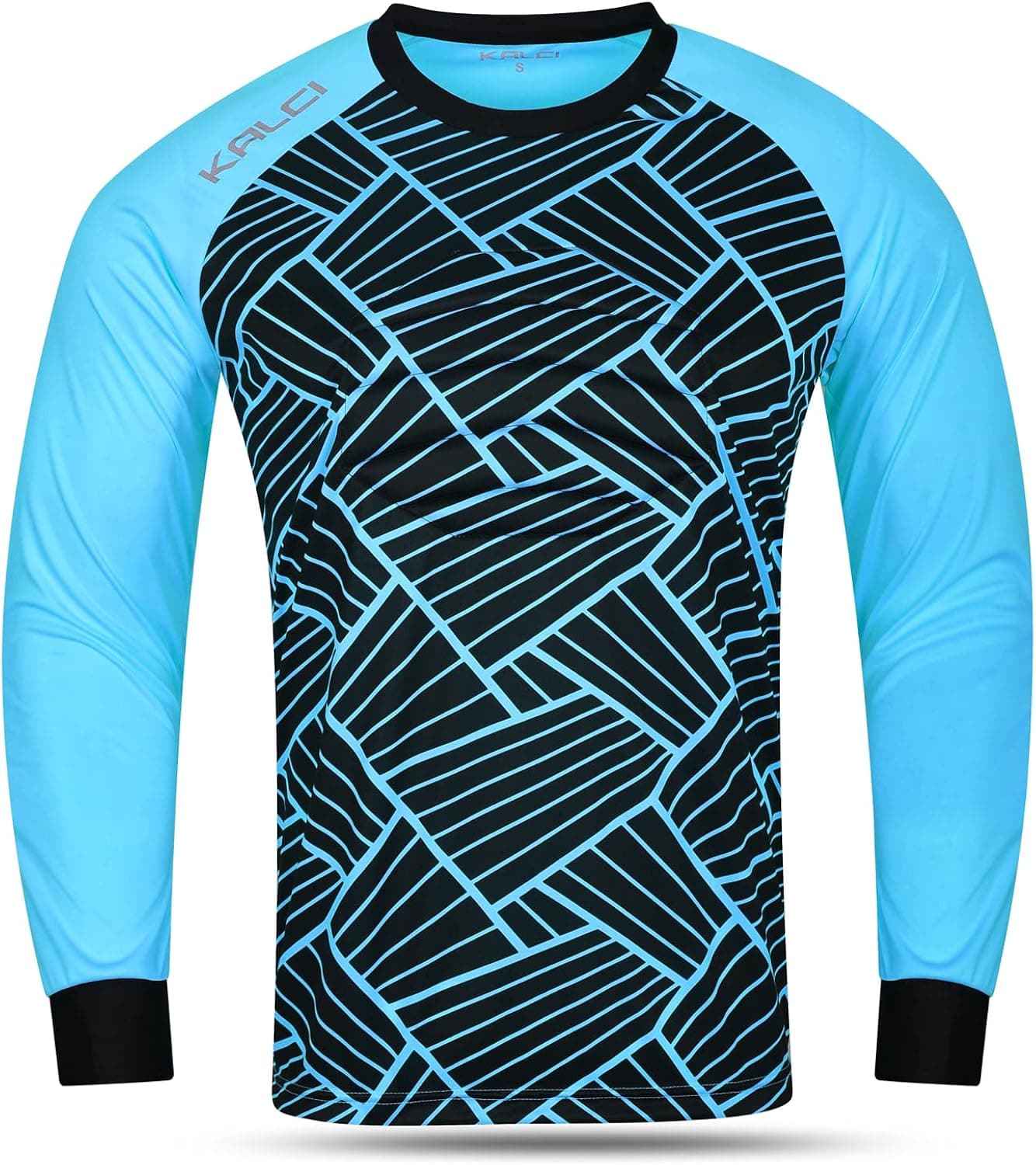 Kalci Soccer Long Sleeves Adult/Youth Hidden Chest Padded Goalkeeper Jersey. Elbow Padded Goalie Shirt for Boys & Girls
