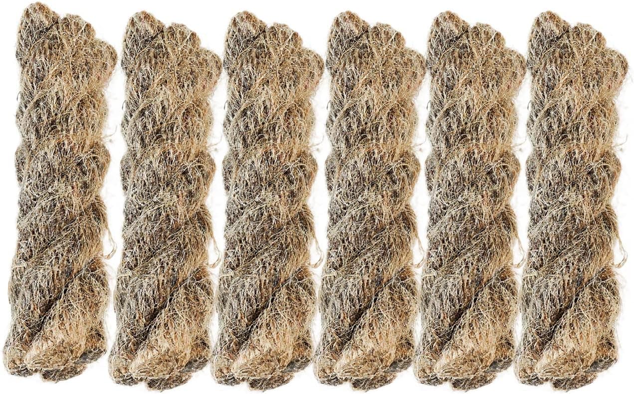 NAKUPENDA 6Pcs Natural Tinder Rope Tinder Wick Waterproof Tinder Fire Starter Tinder Emergency Survival Fire Starter Rope Waxed Rope for Outdoor Hiking, Camping Cooking