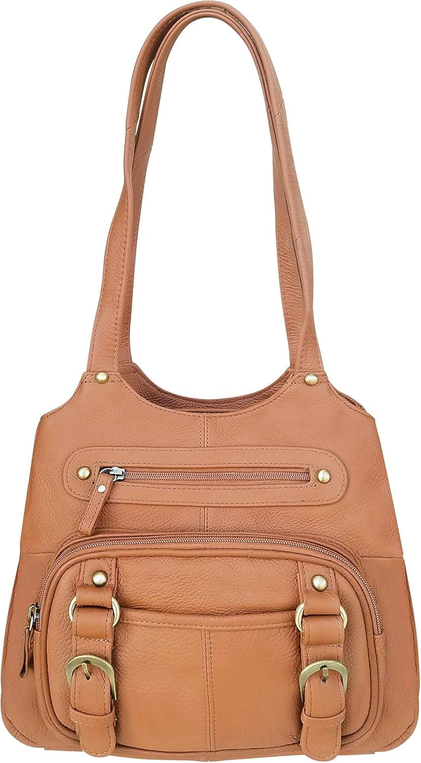 Concealed Carry Purse - Genuine Leather Locking CCW Gun Bag - Left and Right-hand Draw