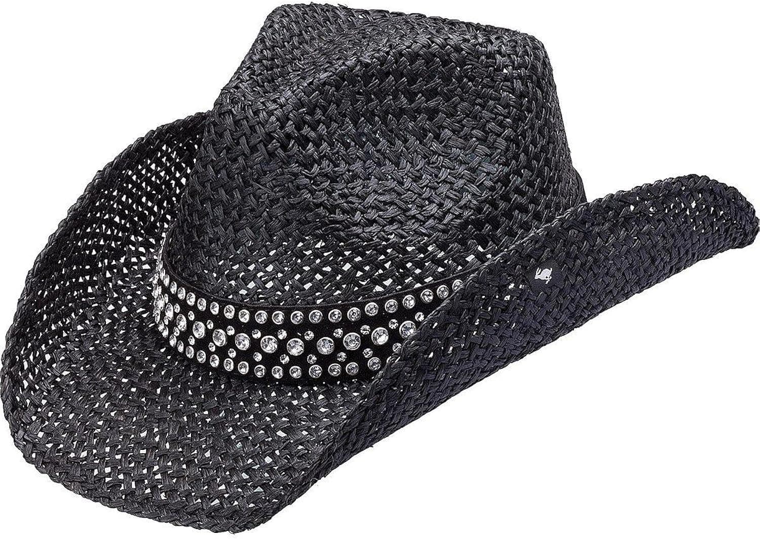 Peter Grimm Ltd Women's Weston Bling Band Straw Cowgirl Hat Black One Size