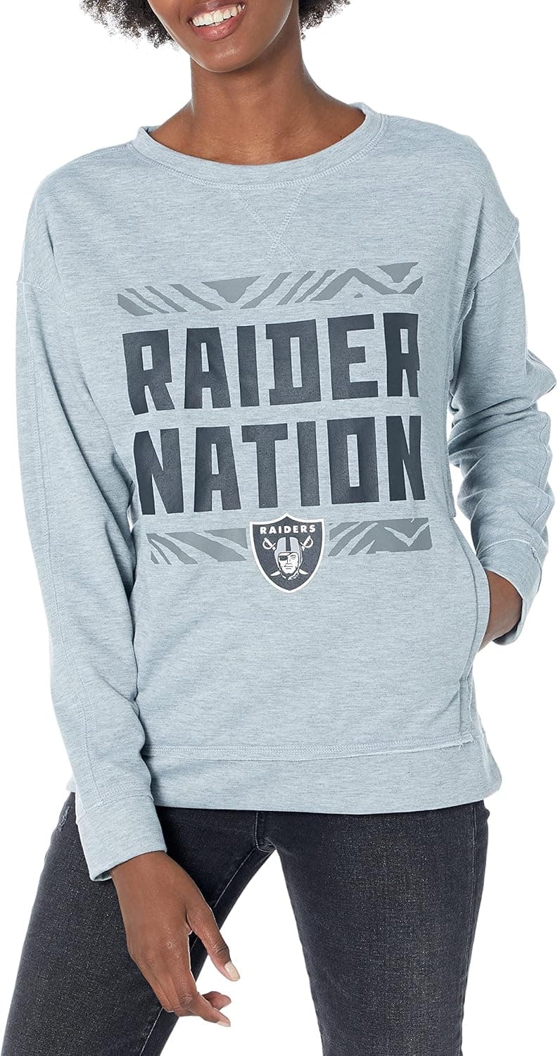 Zubaz Women's Heather Grey Pocketed Crewneck Tee