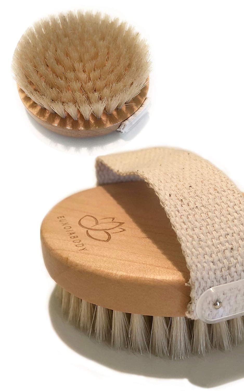 Round body brush, all natural - for dry brushing and exfoliation