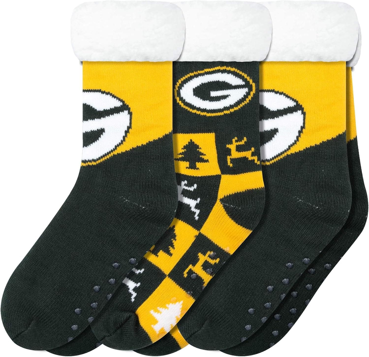 FOCO Women's NFL Team Logo Fan Footy 3-Pack Slipper Socks