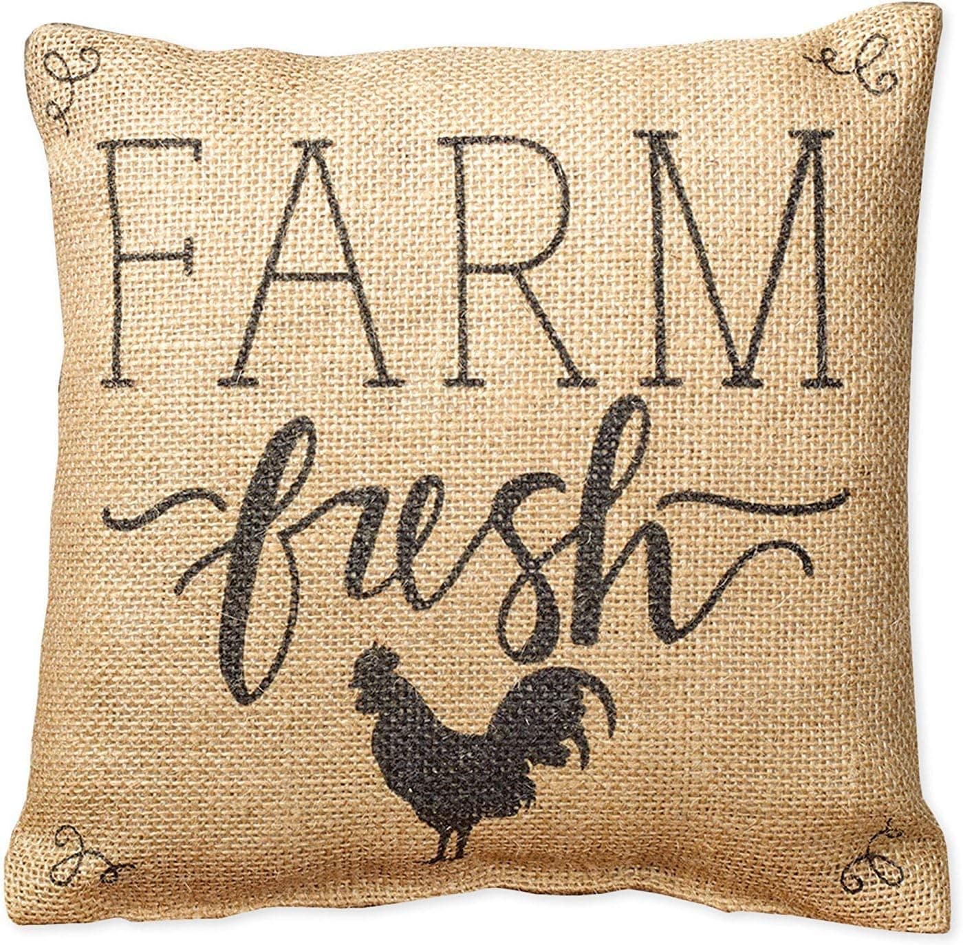 Small Burlap Farm Fresh Pillow (8x8")