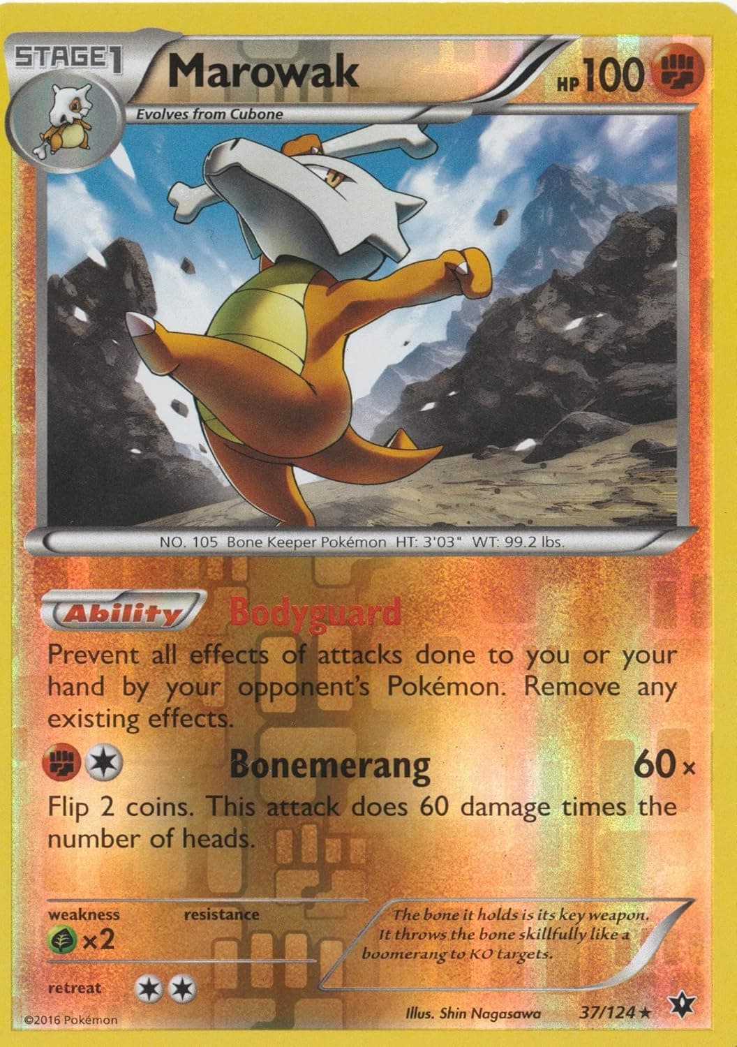 Pokemon - Marowak (37/124) - XY Fates Collide - Reverse Holo