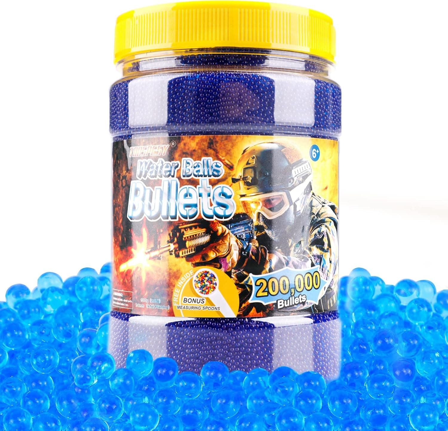 Water Balls Beads Refill Ammo 7-8mm 200000 Pcs Gel Balls Blaster Bullets with Measuring Spoon for Kids Non-Toxic Eco Friendly Water Balls Ammo Compatible with Gel Balls Blaster Guns