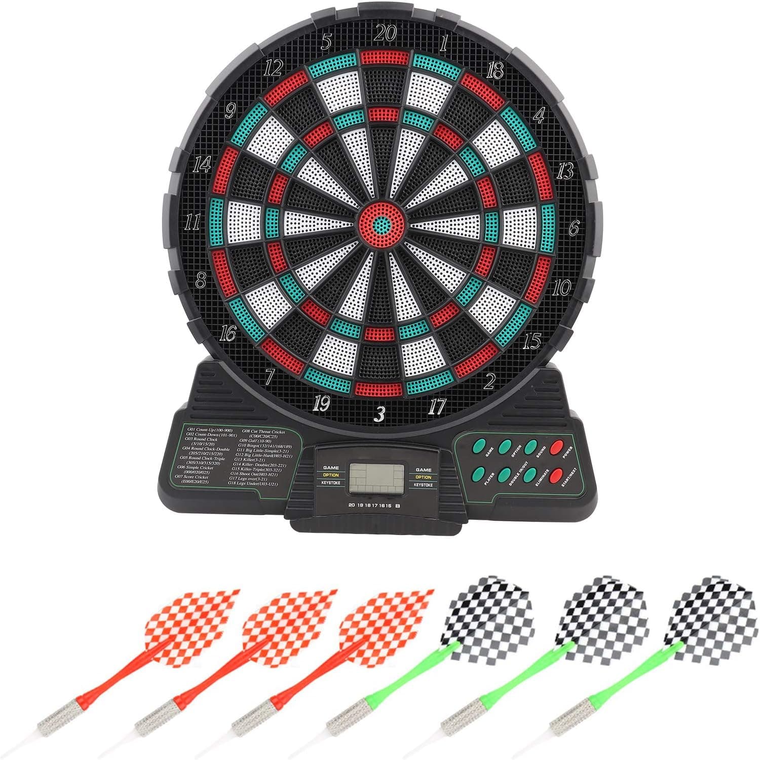 Yencoly with Music Convenient Electronic Dart Board, with Sound Reminding Dart Boards for Adults, for Public Places Long Time Playing Home, Office for 1-8 Players