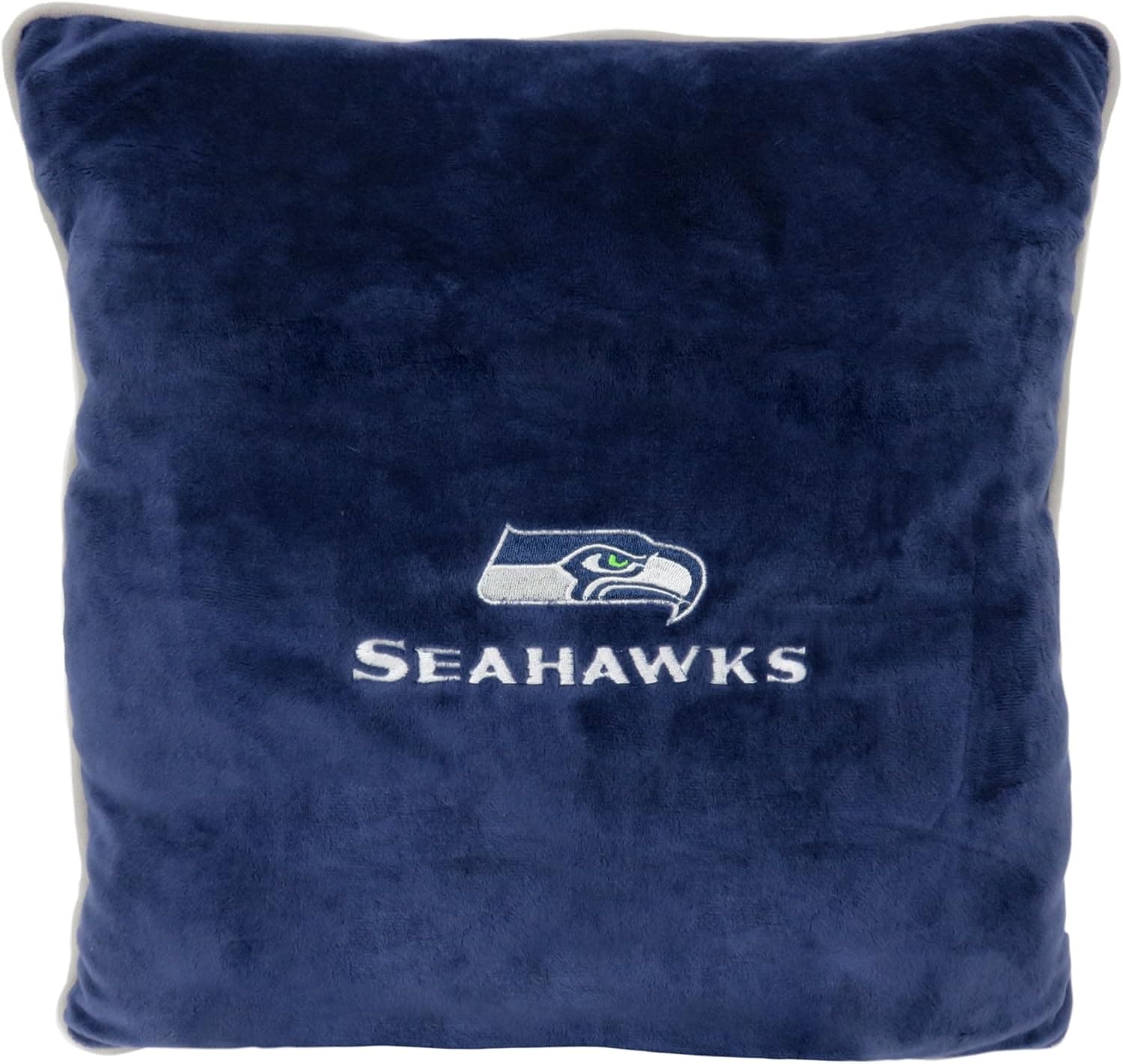 Pets First NFL Throw Pillow - Seattle Seahawks Soft & Cozy Plush Pillow. Smooth Plush & Comfortable Home Sofa Couch Bed Mattress Pillow Licensed by The NFL, Pillow 16 x 16 x 3 Inches