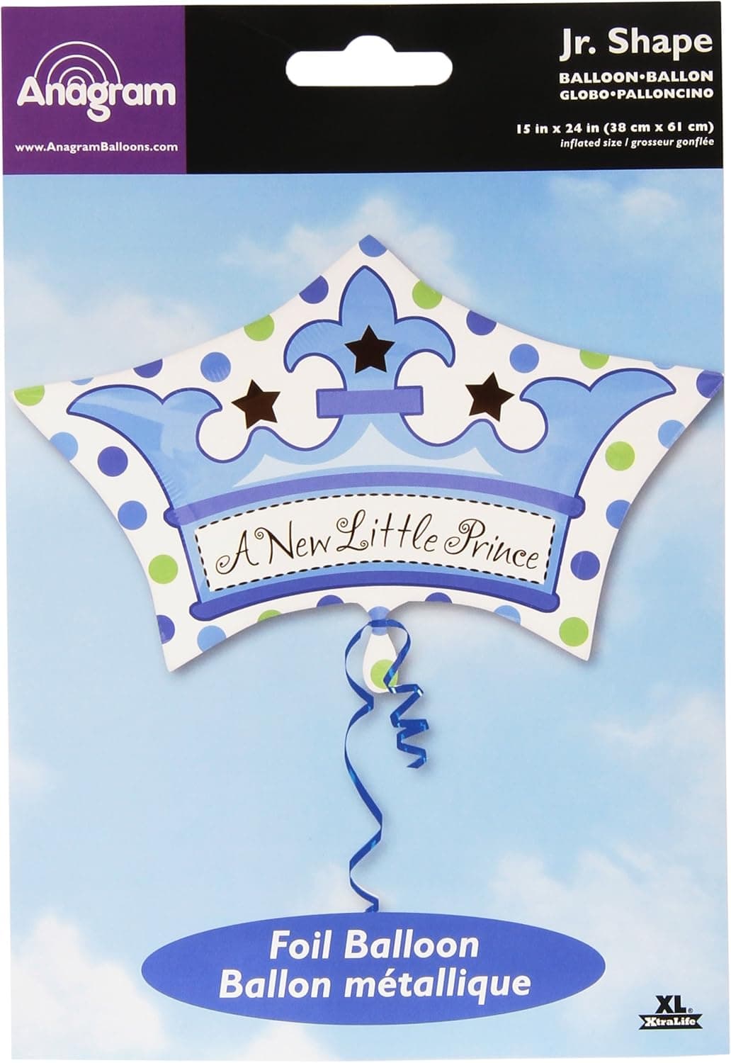 A New Little Prince Crown Shaped 18" Mylar Balloon