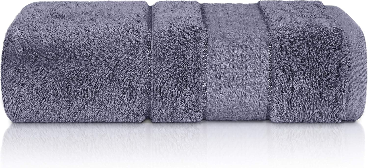 Lavinya Premium Extra Large Turkish Hand Towel 20x36 Inches - Super Absorbent, Quick Dry and Lightweight 100% Cotton Bathroom Hand Towels- Ultra Soft & Plush Hand Towels for Bathroom (Gray)