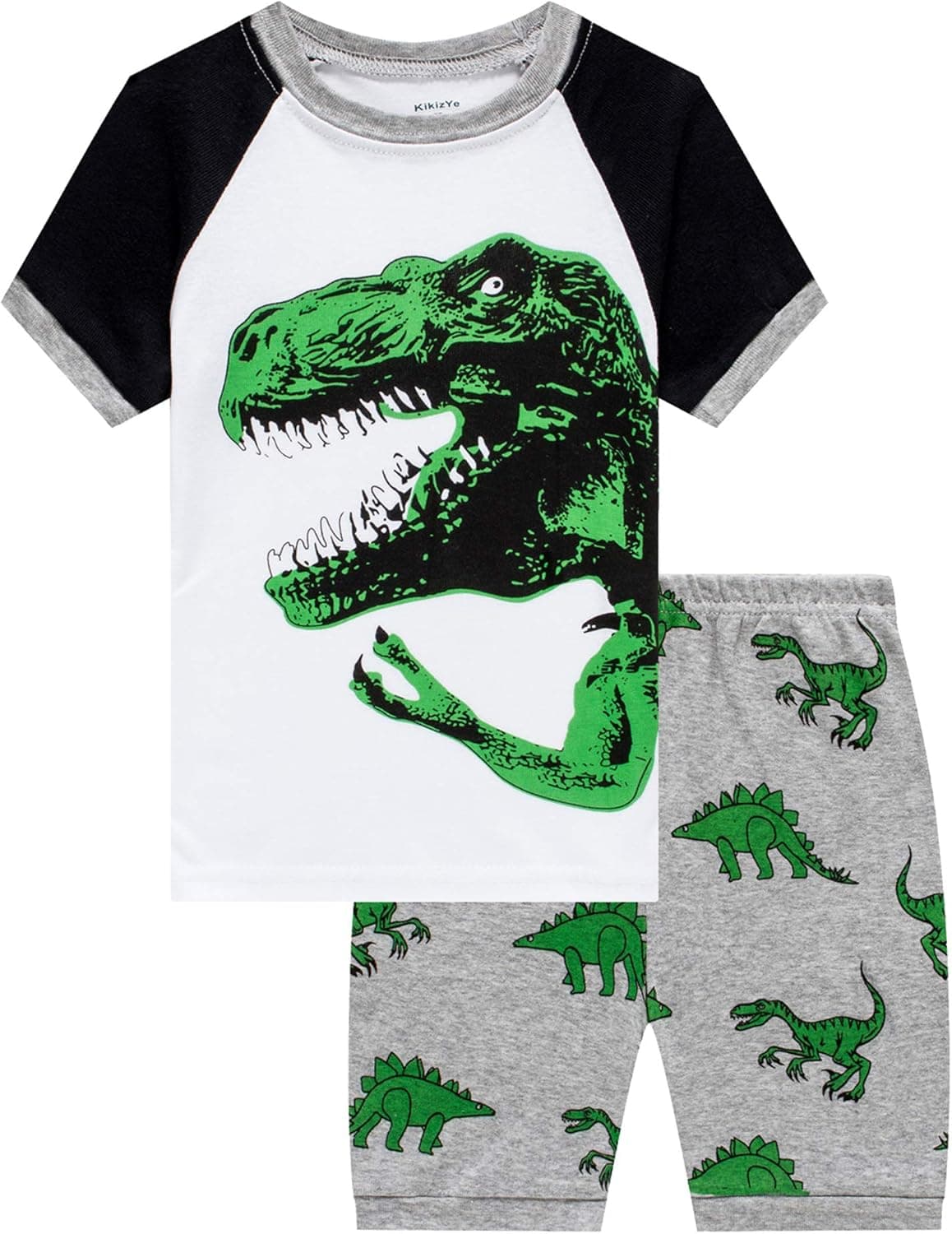 KikizYe Boys Shark Short Sleeve Pajamas Kids Summer Pjs Size 5