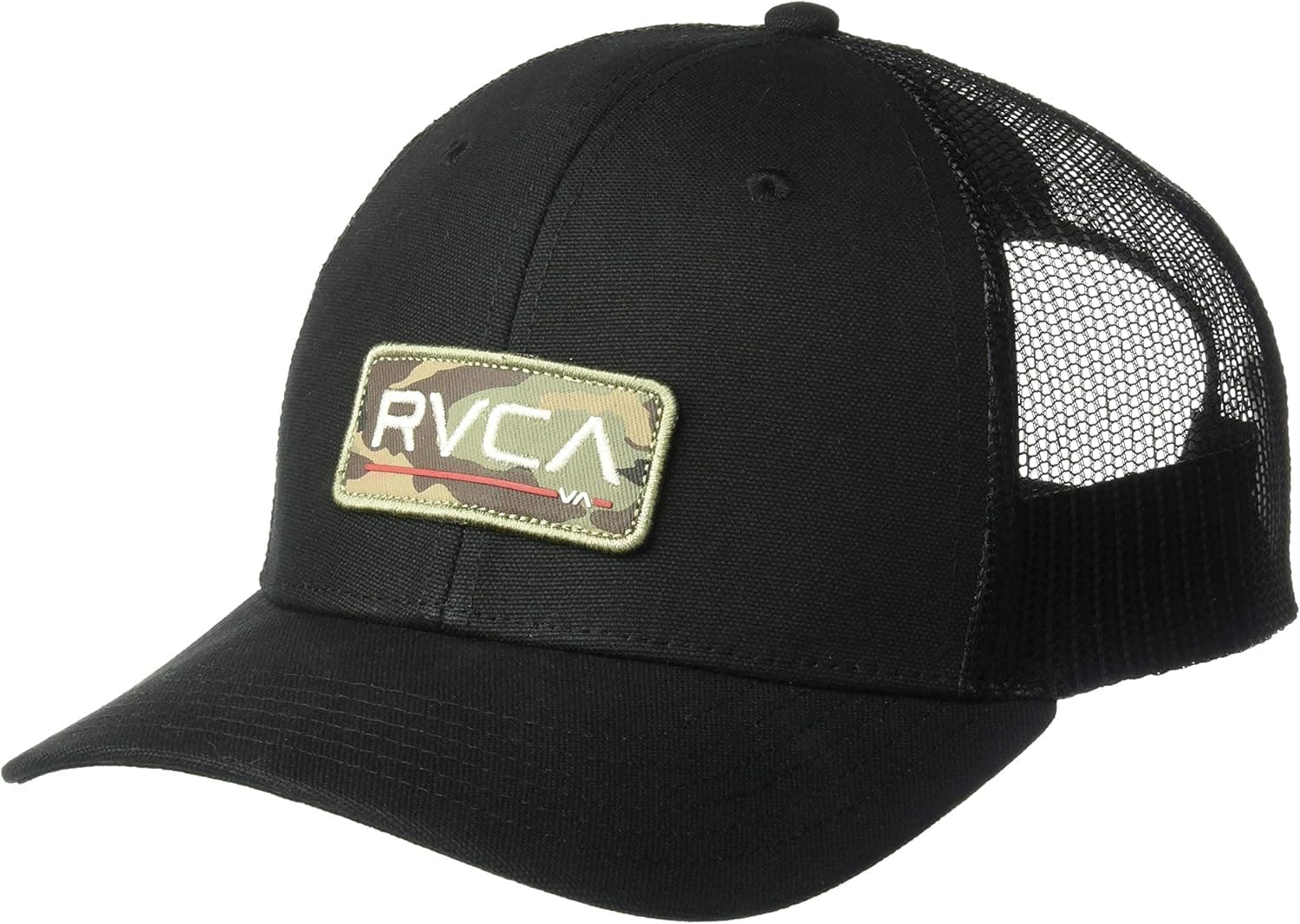 RVCA Men's Adjustable Snapback Curved Brim Trucker Hat