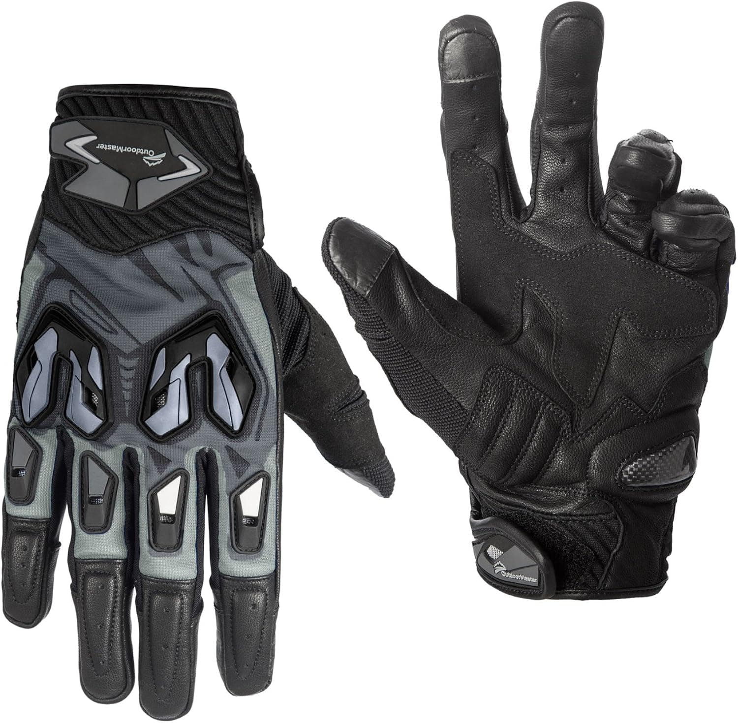 OutdoorMaster Leather Bike Gloves with Touch Screen Capability