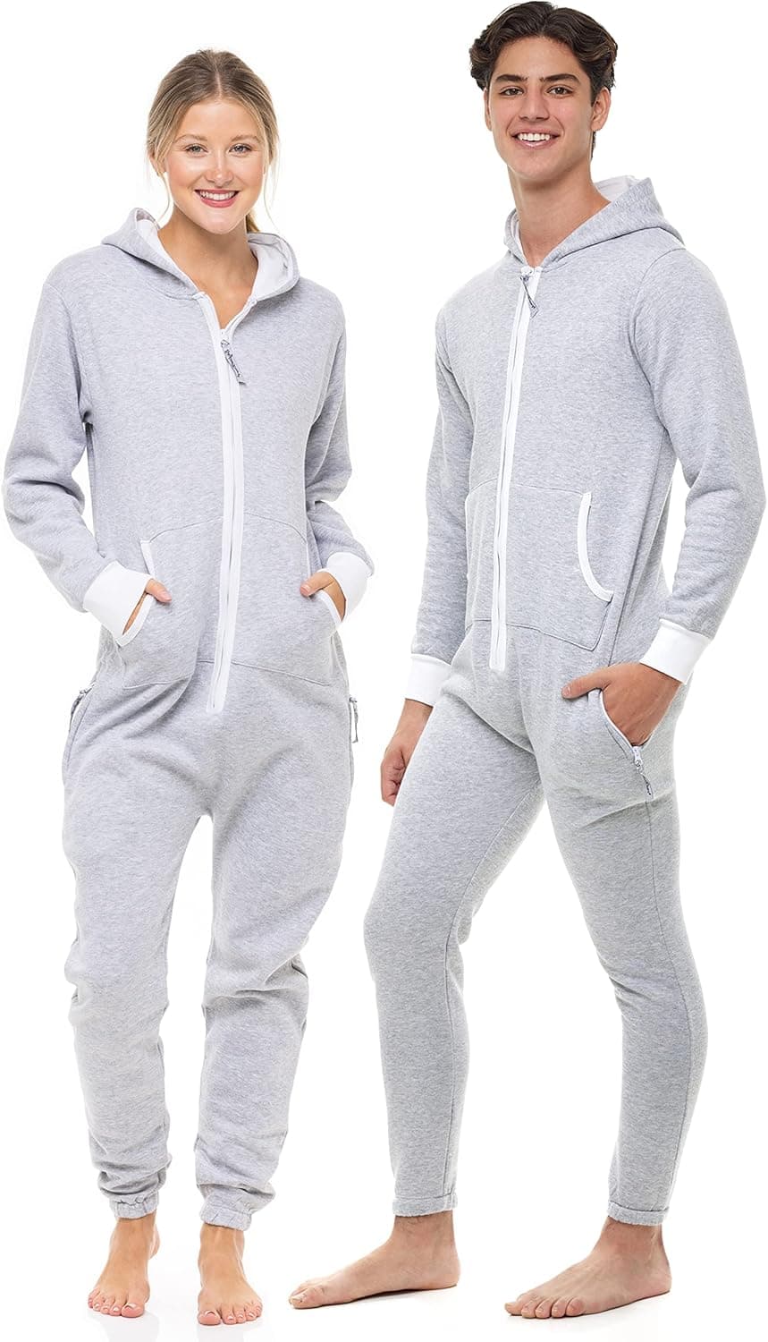 SKYLINEWEARS Unisex Men Women Adult Onesies One Piece Pajama Romper Hooded Bodysuit Sleepwear Jumpsuit