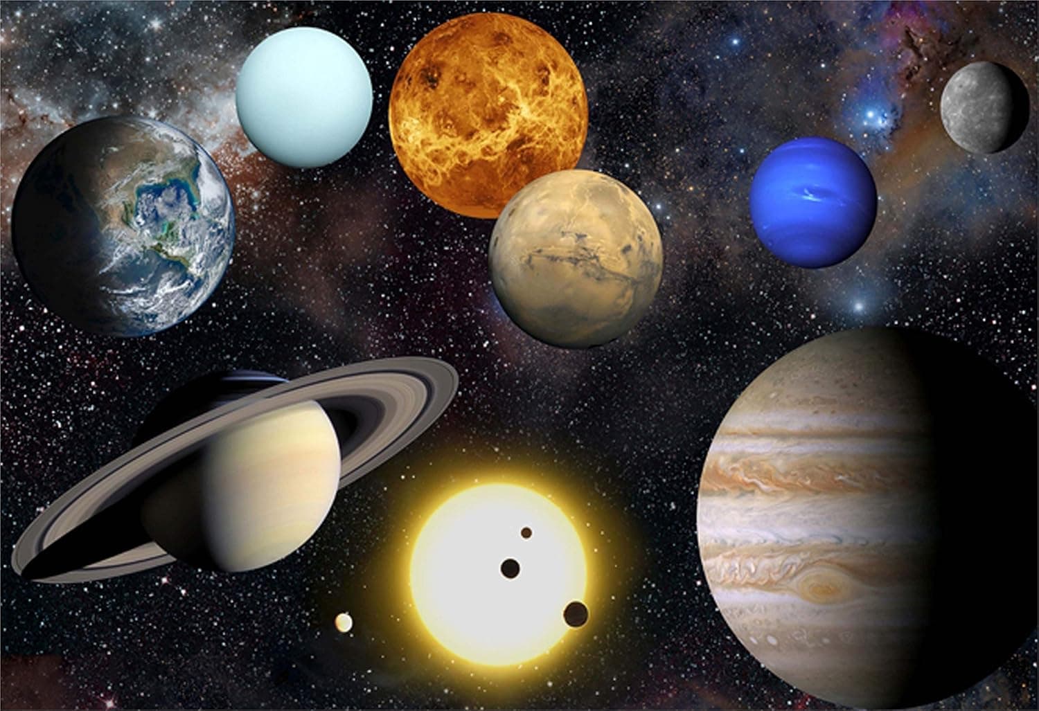 New Horizon Aviation, LLC Solar System Large Planets Hi Gloss Space Poster Fine Art Print