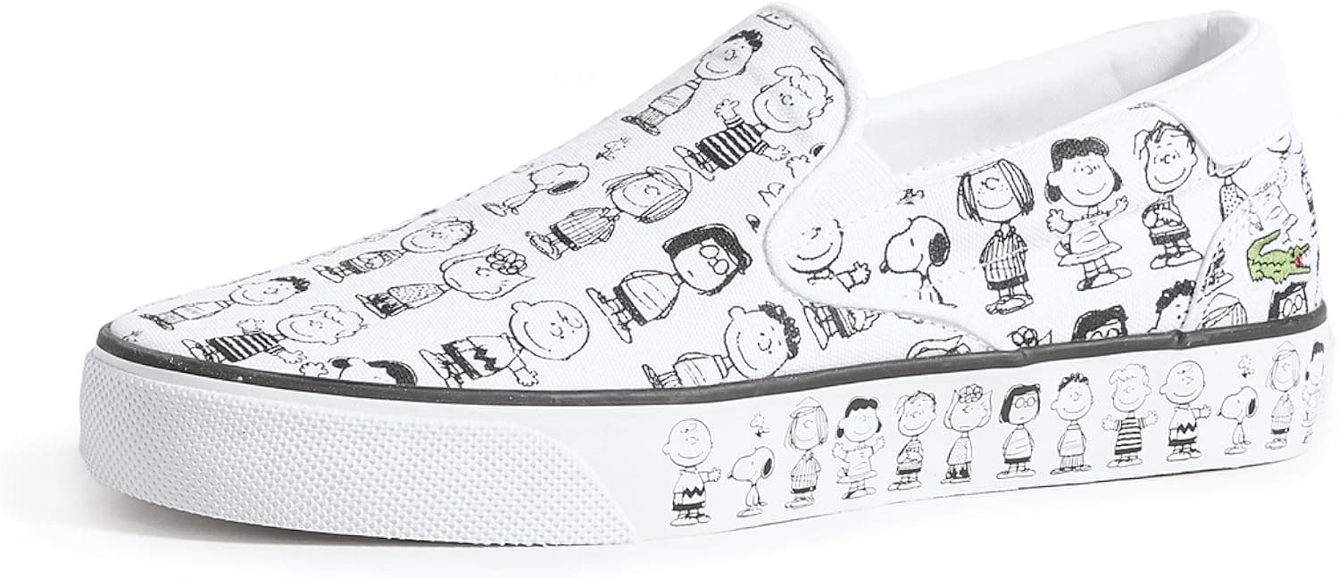 Lacoste Men's Wide Last Slip on Snoopy Sneakers
