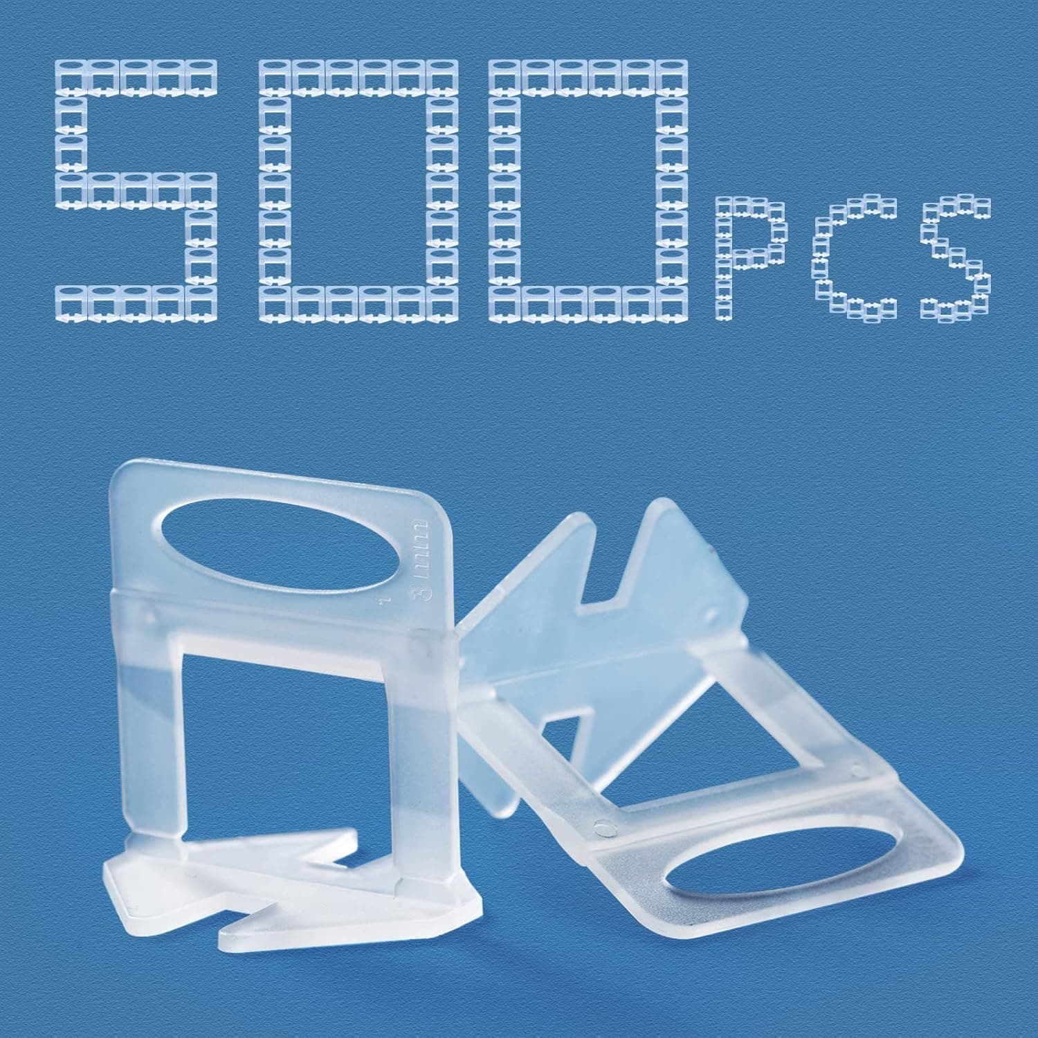 Tile Leveling System 1/8" Spacers Tile Leveler Clips DIY Tile Leveler Spacers 500 Pcs for Professional Ceramic Tile and Stone Installation