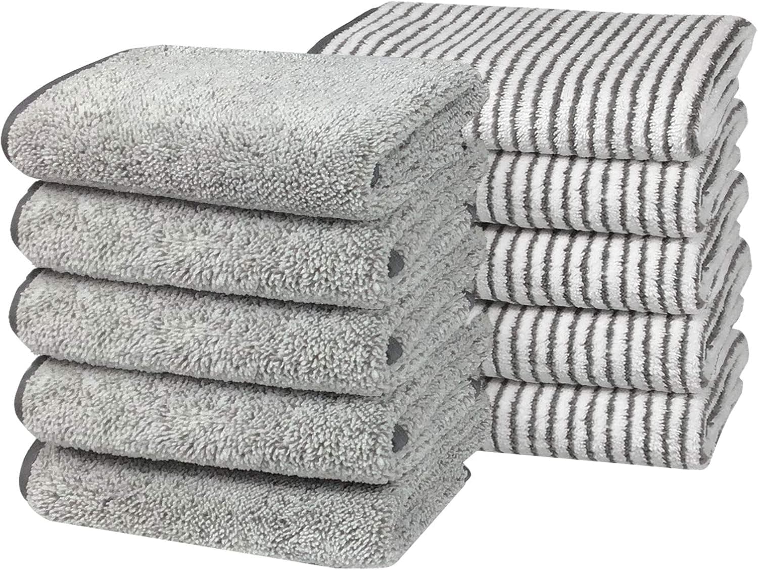 Super Absorbent Face Cloths Washcloths for Bathroom Extra Soft Thick Face Wash Cloths for Washing Face and Body 10 pack
