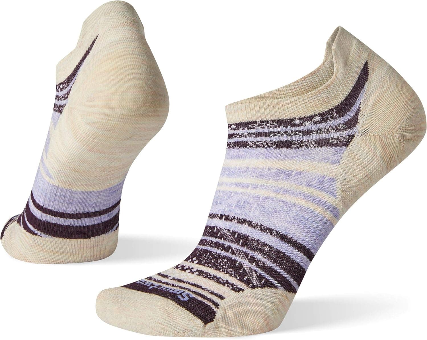 Smartwool PhD Run Ultra Light Striped Micro Moonbeam MD (Women's Shoe 7-9.5)