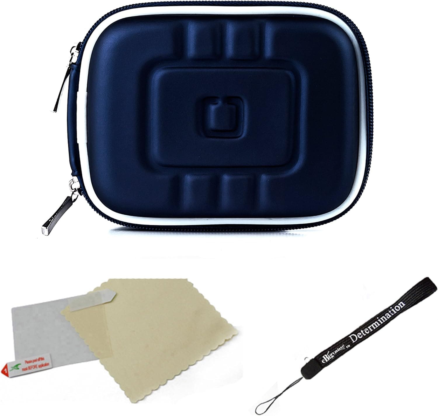Navy Blue Eva Durable Protective Cover Cube with Mesh Pocket for Nikon Coolpix Point and Shoot Digital Camera