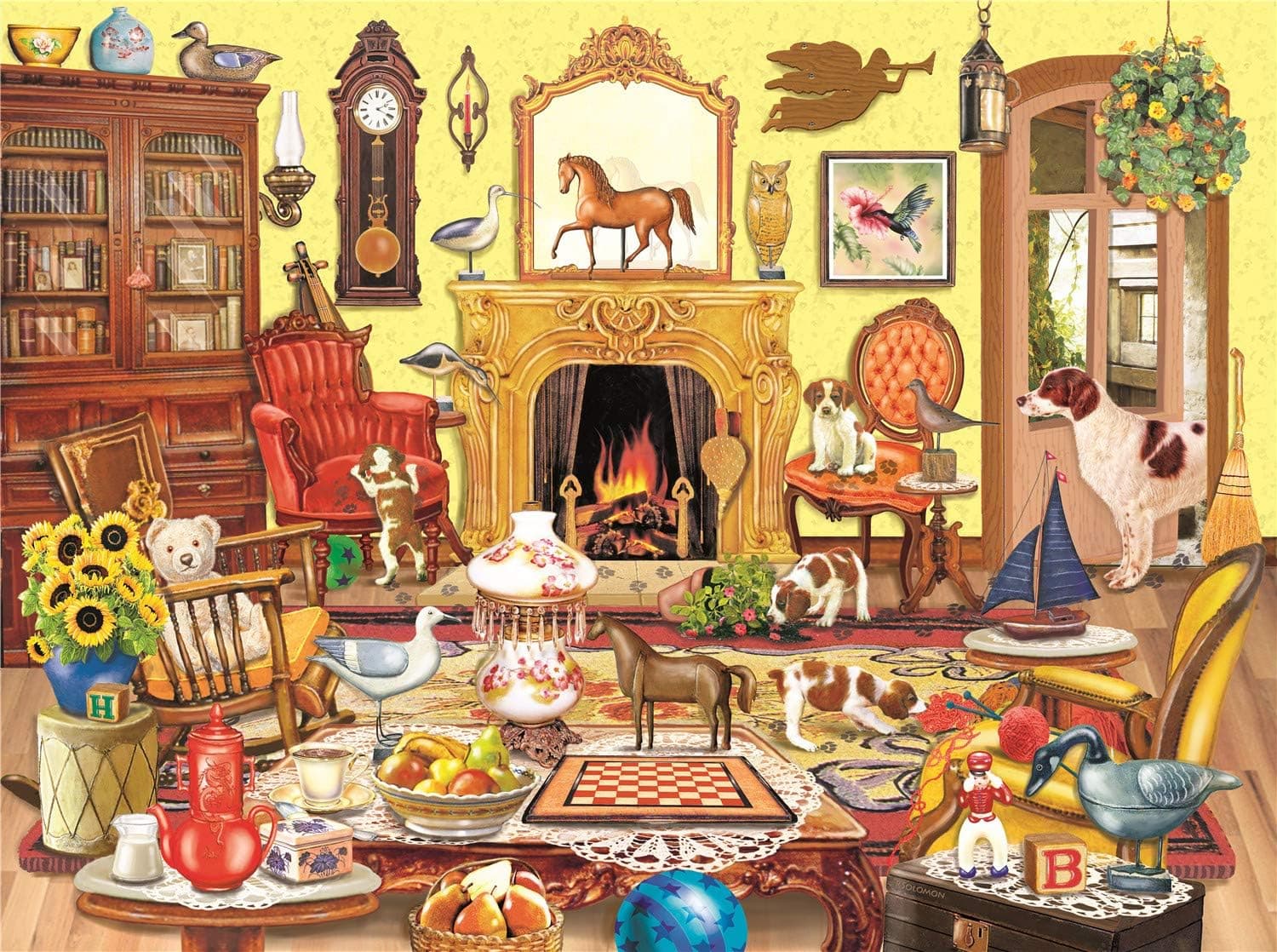 Rocorose 1000 Piece Jigsaw Puzzles for Adults Kids - Animal Collection Lazy Living Room Times Puzzle