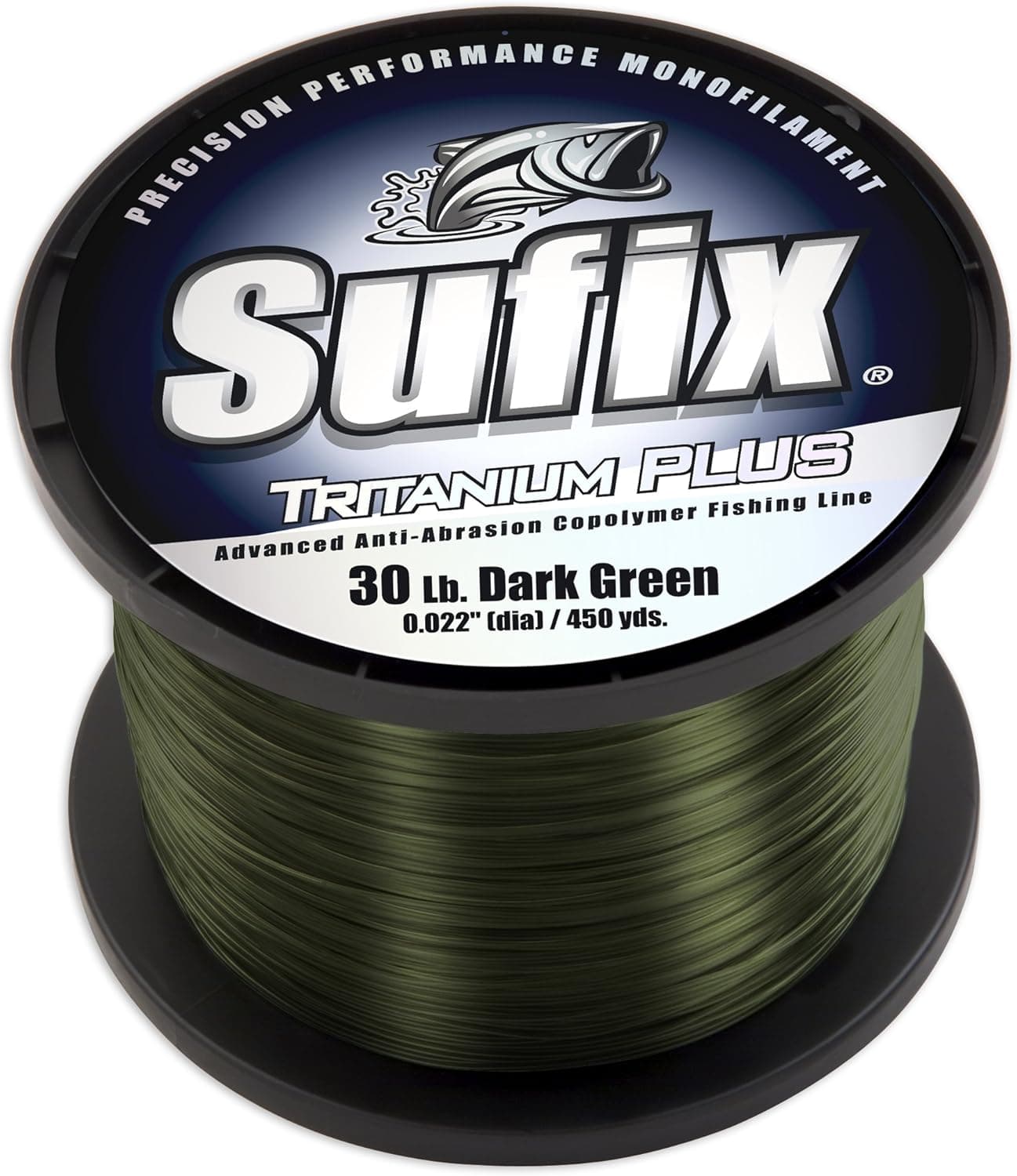 Sufix Tritanium Plus 1/4-Pound Spool Size Fishing Line (Dark Green, 8-Pound)
