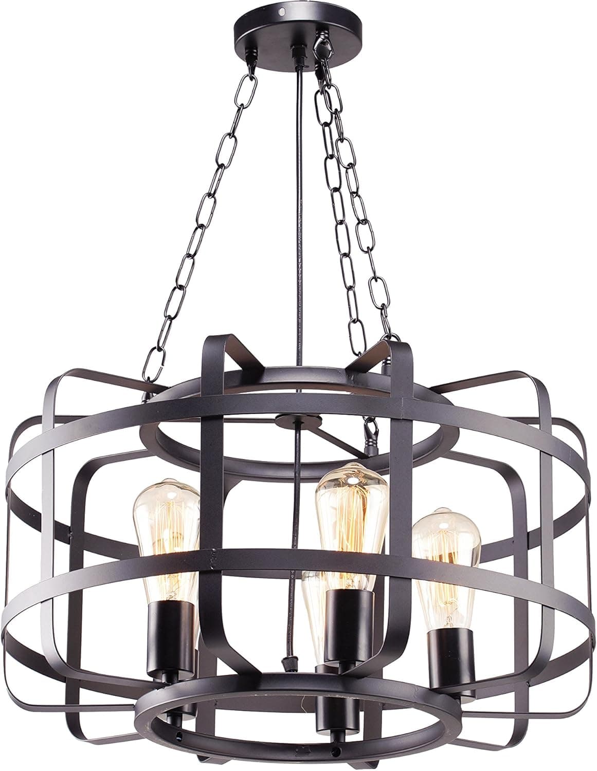 Broadway Antique Black Chandeliers Modern Pendant Light Fixture, 5-Light, BL-BCB DWH 24X36