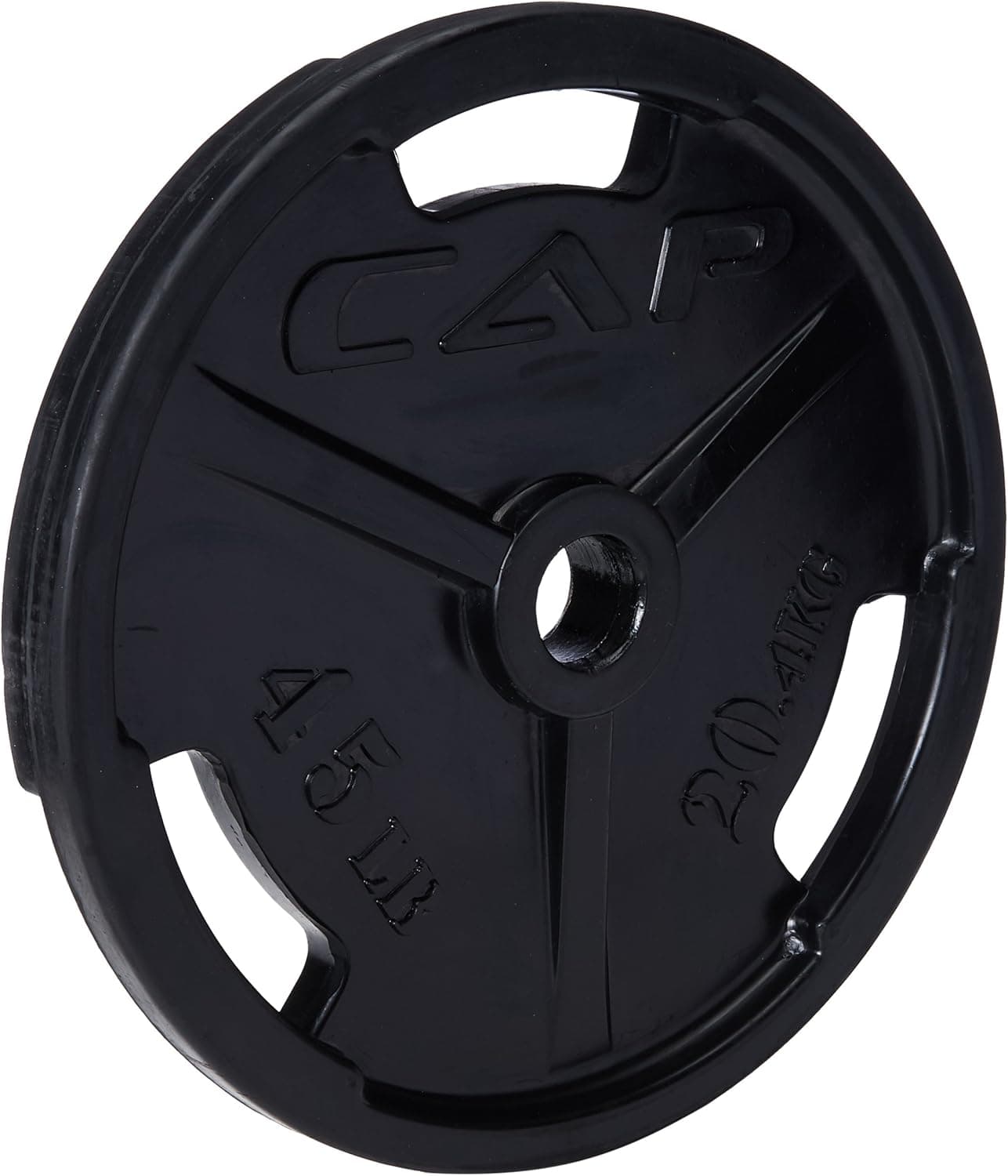 CAP Barbell 10 lb 2" Black Rubber Coated Grip Weight Plate
