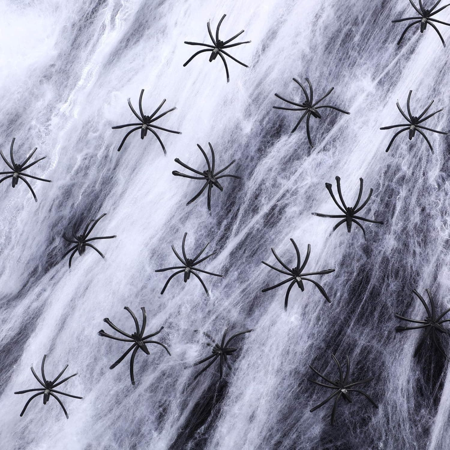 1000 sqft Spider Web Decor Halloween Party Decorations with 100 Spiders Halloween Party Supplies Scene Props Indoor Outdoor Decorations for Bar Haunted House