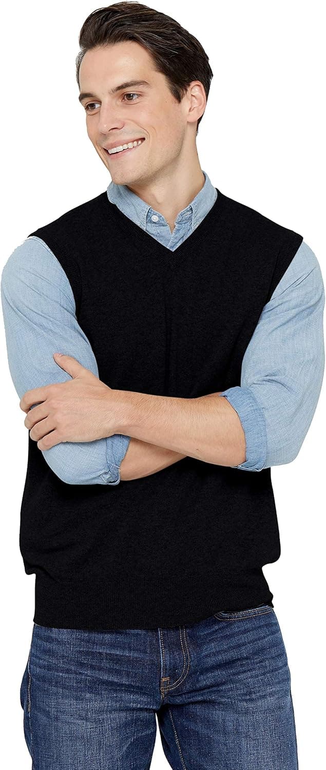 State Cashmere Men’s Classic Sleeveless Sweater Vest 100% Pure Cashmere V-Neck Style Pullover