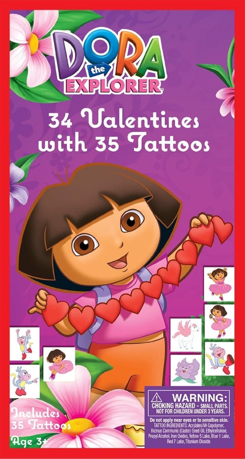 Paper Magic Dora The Explorer Valente Deluxe Exchange Cards with Bonus Tattoos (34 Count)