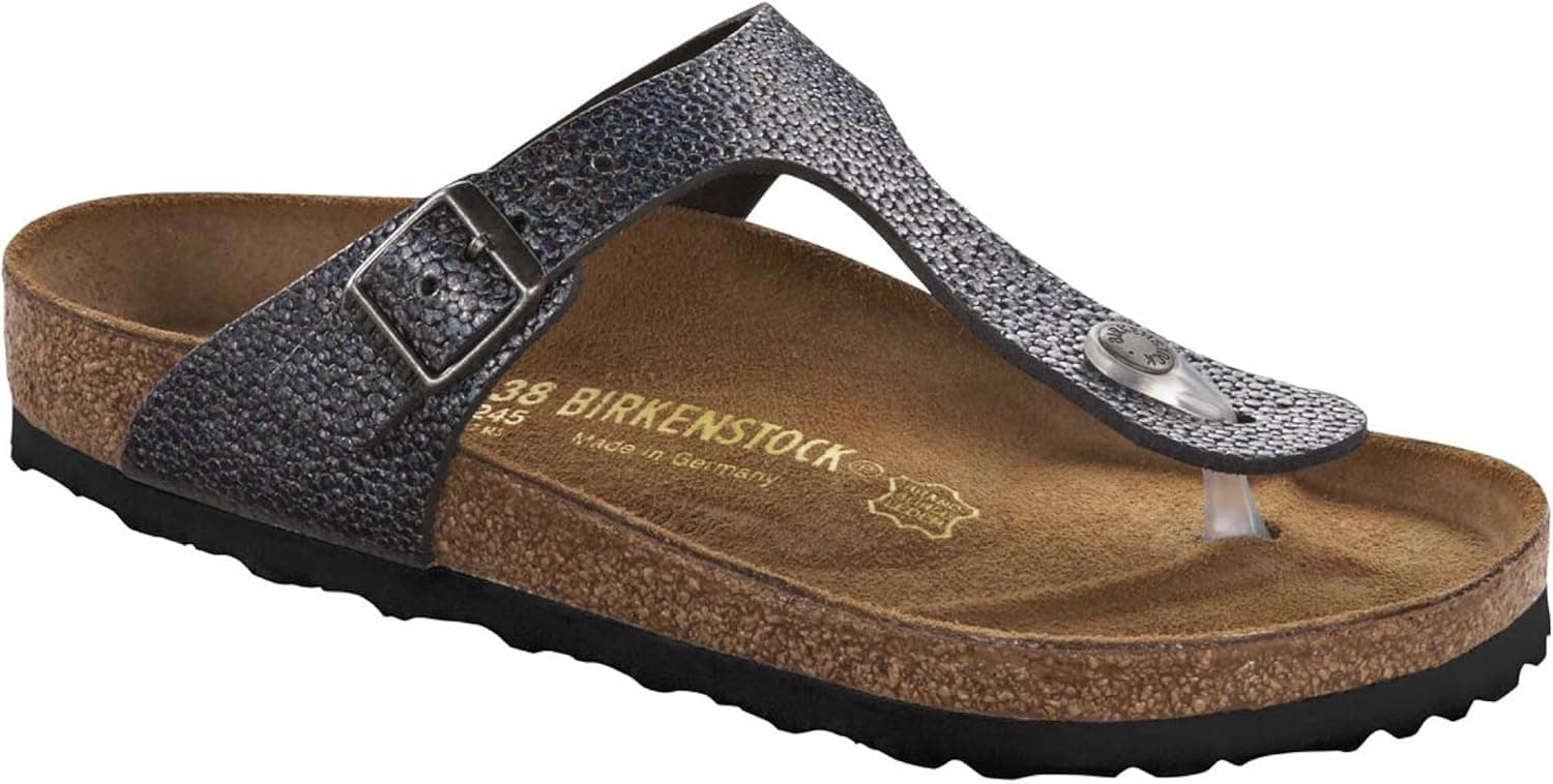 Birkenstock Gizeh Pebbles Metallic Asphalt EU 38 (US Women's 7-7.5) Regular