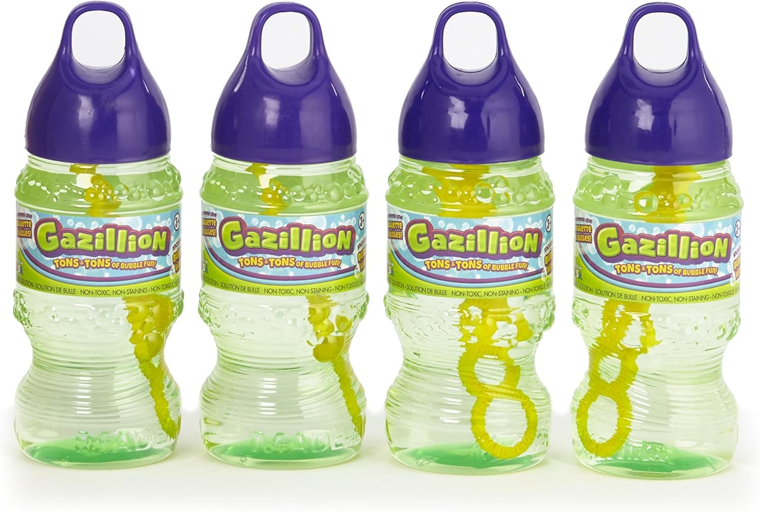 Gazillion 8 Ounce Bubble Solution 4 Pack - Great Bubbles for Kids, Great for Kids Parties, Package may vary
