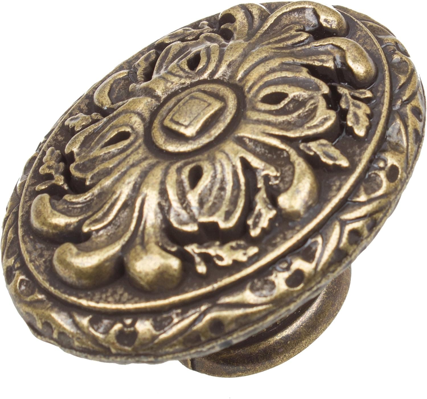 GlideRite Hardware 5710-AB-25 Classic Round Cabinet Knobs, 25 Pack, 1.125", Antique Brass
